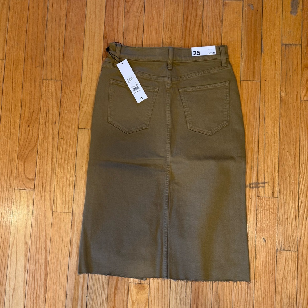 Olive Green Denim Skirt